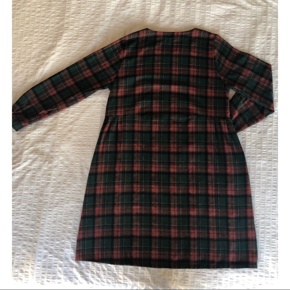 Plaid Long Sleeve Dress w Pockets & Button Cuffs - Picture 2 of 15